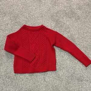 Preowned GAP Kids Red Cable Knit Boys Sweater - M